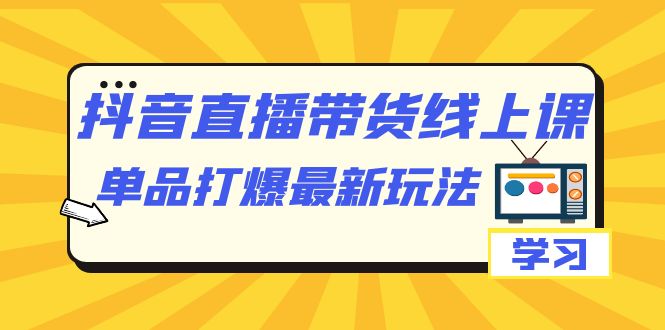 （7238期）抖音·直播带货线上课，单品打爆最新玩法（12节课）