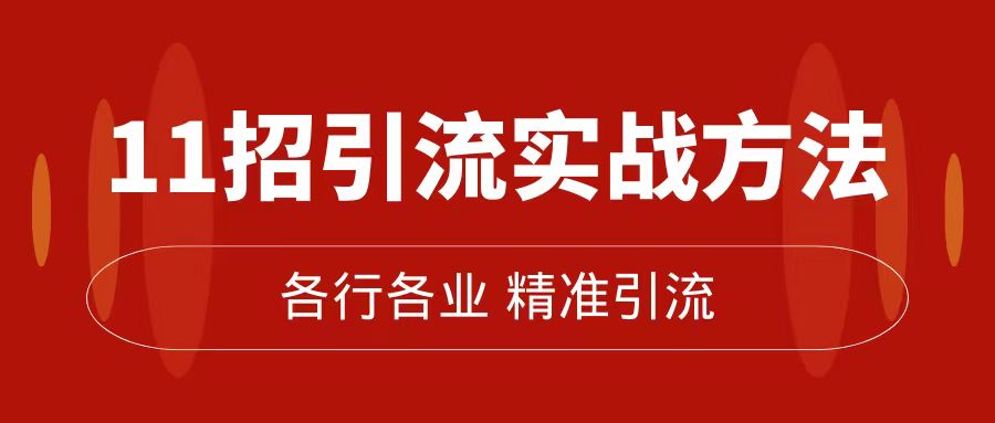 （7386期）精准引流术：11招引流实战方法，让你私域流量加到爆（11节课完整版）