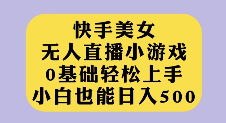 快手美女无人直播小游戏，0基础轻松上手，小白也能日入500【揭秘】