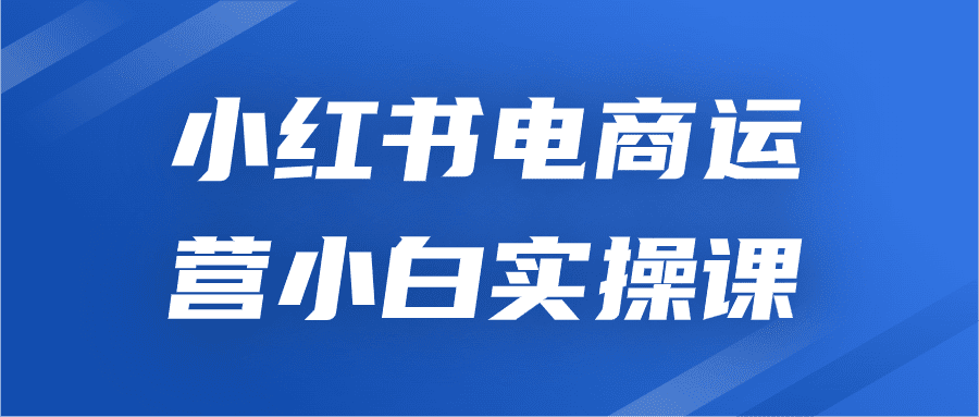 小红书电商运营小白实操课