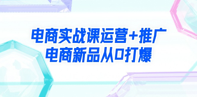 （9313期）电商实战课运营+推广，电商新品从0打爆（99节视频课）