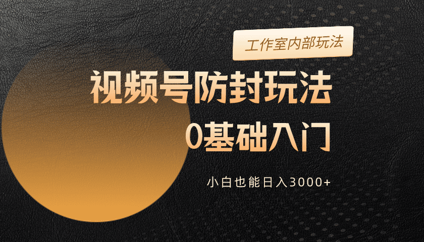 （10107期）2024视频号升级防封玩法，零基础入门，小白也能日入3000+