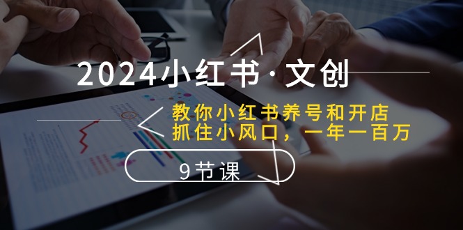 2024小红书文创：教你小红书养号和开店、抓住小风口 一年一百万 (9节课)