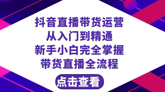 抖音直播带货，运营从入门到精通，新手完全掌握带货直播全流程（共 23 节）