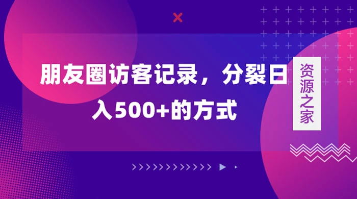 朋友圈访客记录，分裂日入500+，变现加分裂