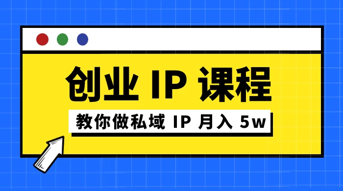 价值 2980 创业 IP 课程，教你做私域 IP 月入 5w