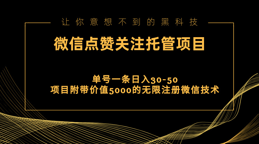 （11177期）视频号托管点赞关注，单微信30-50元，附带价值5000无限注册微信技术