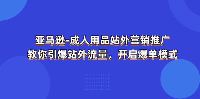 （11398期）亚马逊-成人用品 站外营销推广  教你引爆站外流量，开启爆单模式