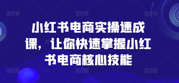 小红书电商实操速成课，让你快速掌握小红书电商核心技能-Azyku.com