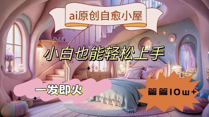 ai原创治愈小屋，小白也能轻松上手，一发即火，篇篇10w+