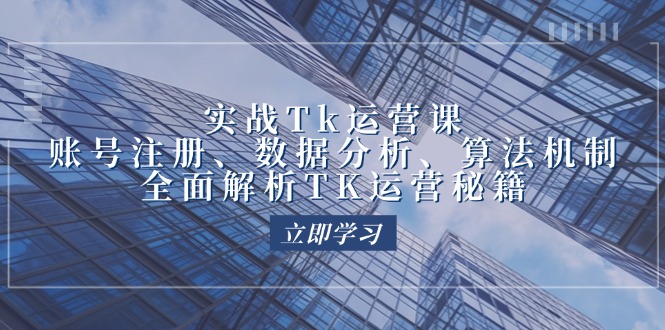 （12644期）实战Tk运营实操：账号注册、数据分析、算法机制，全面解析TK运营秘籍