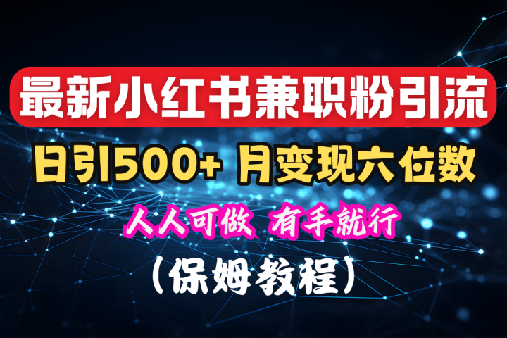 揭秘：小红书素人爆粉，保密教材，日引500+月入6位数