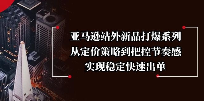 （13970期）亚马逊站外新品打爆系列，从定价策略到把控节奏感，实现稳定快速出单