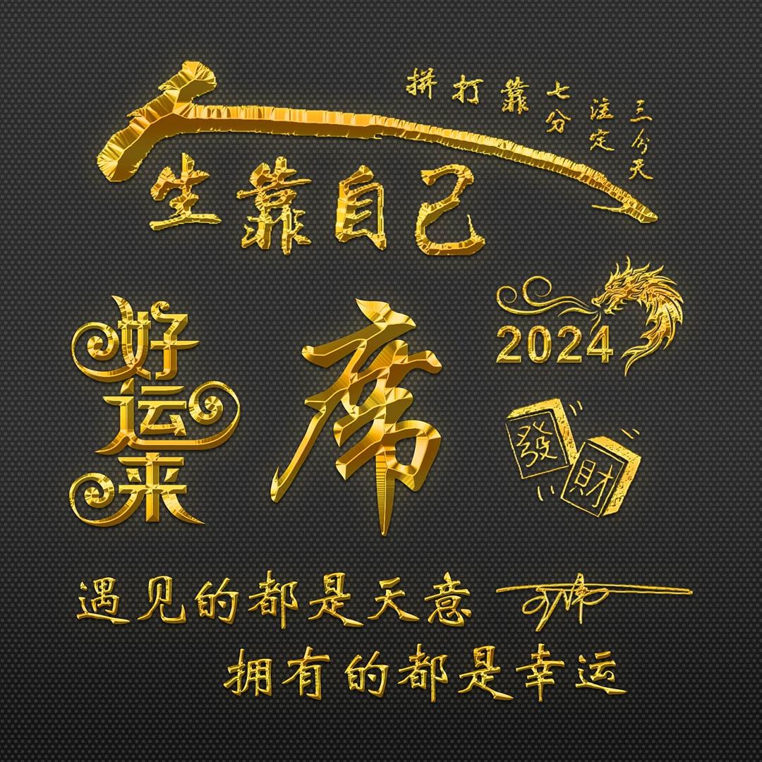 姓氏头像第913期，2024人生靠自己金属励志签名头像，请查收